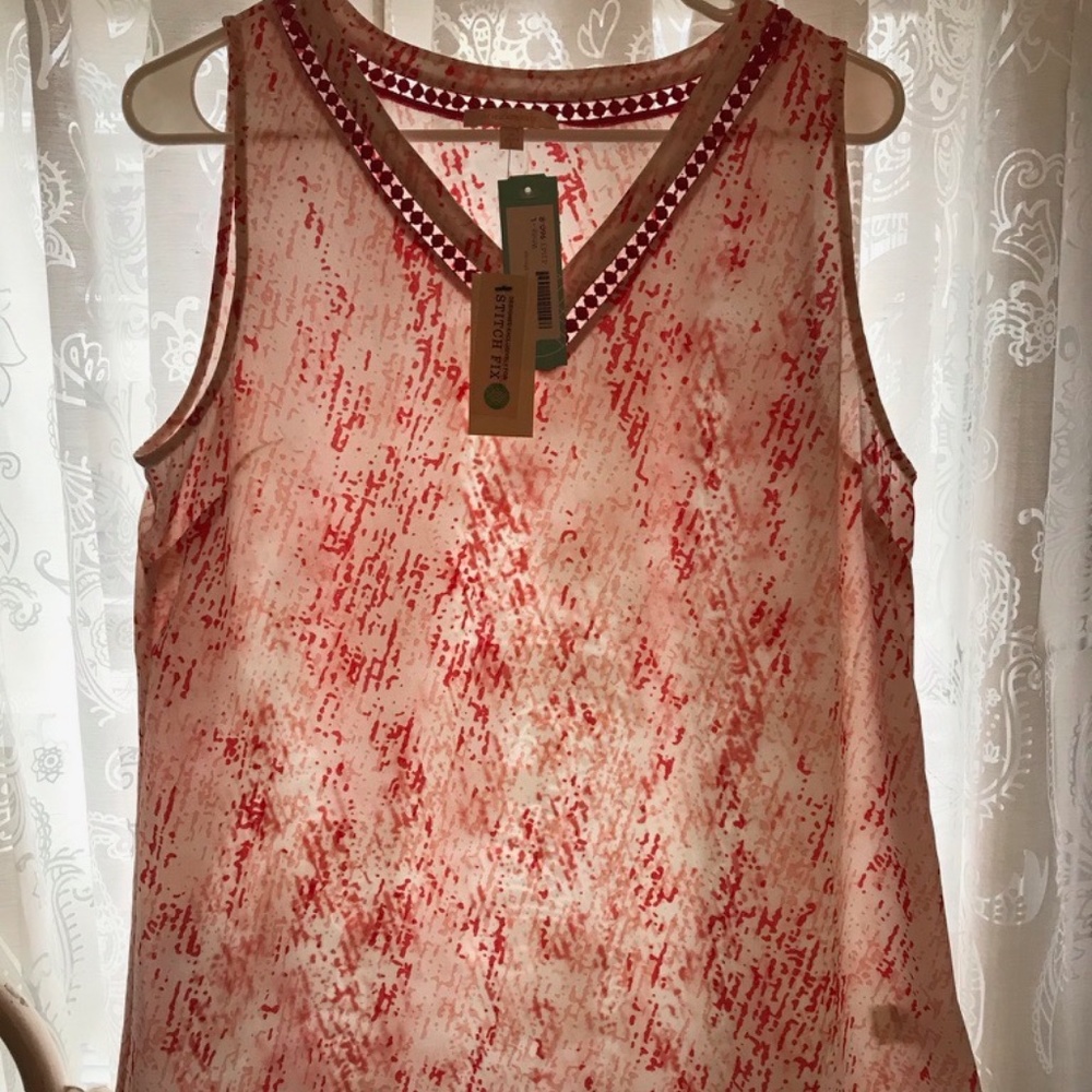 Skies Are Blue Teena Crochet Trim Blouse w/tags on